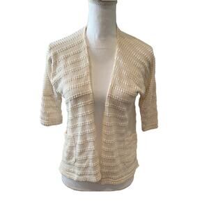 Urban Outfitters Pins and Needles Open Knit Cardigan Sweater Off White